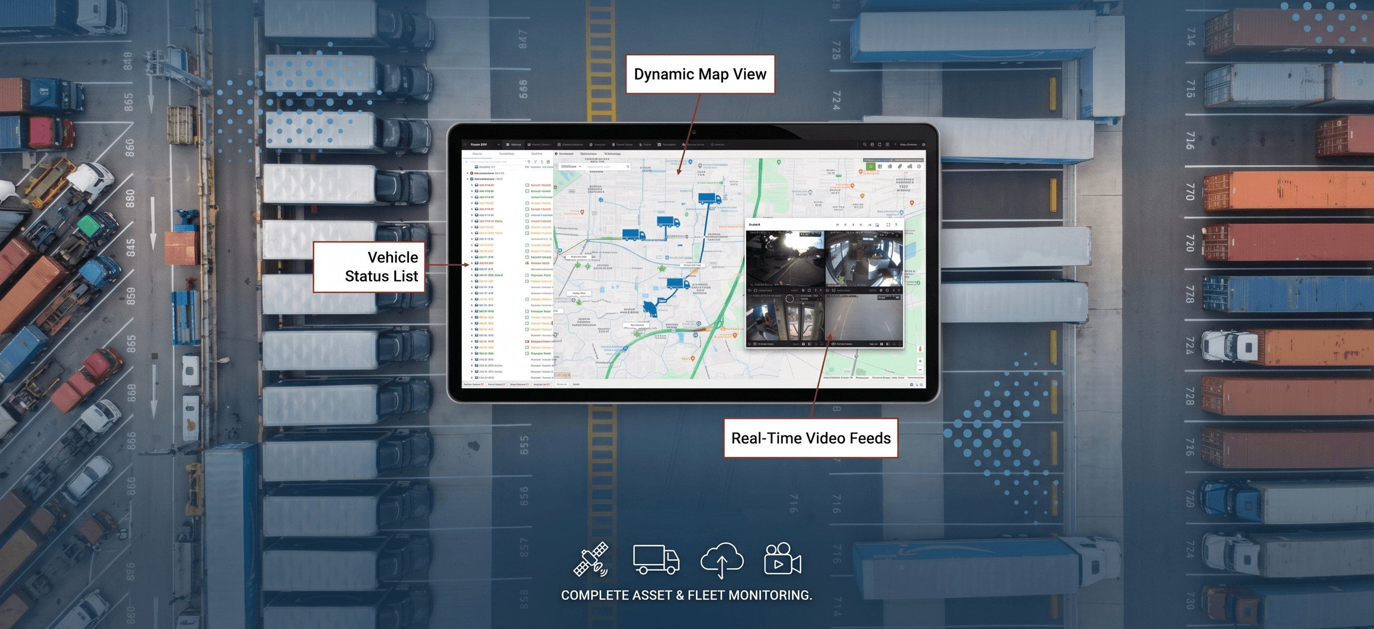 Fleet tracking platform with map and vehicle status
