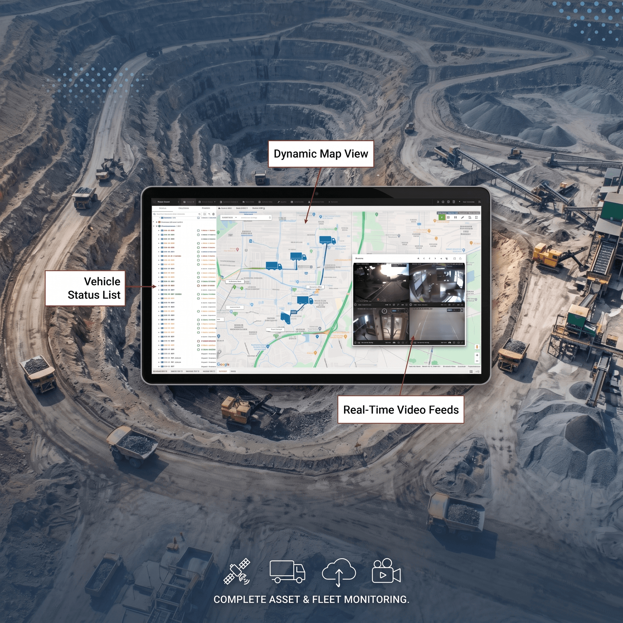 Mining fleet live tracking and management platform