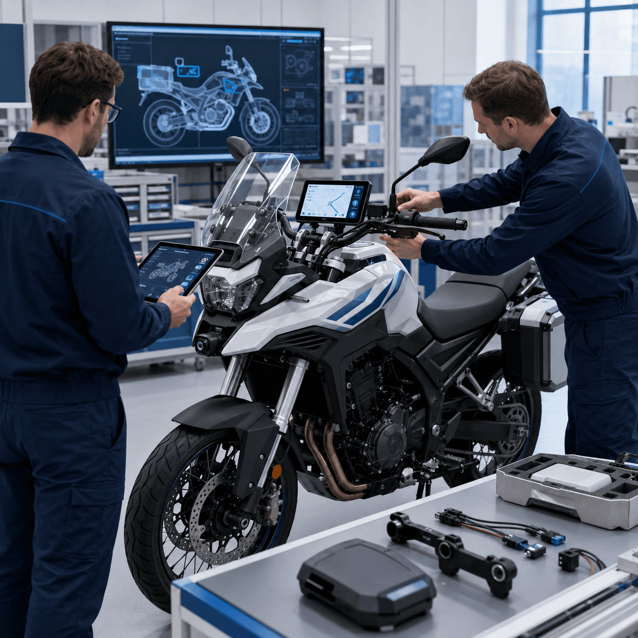 Connected displays and riding electronics for motorcycle programs