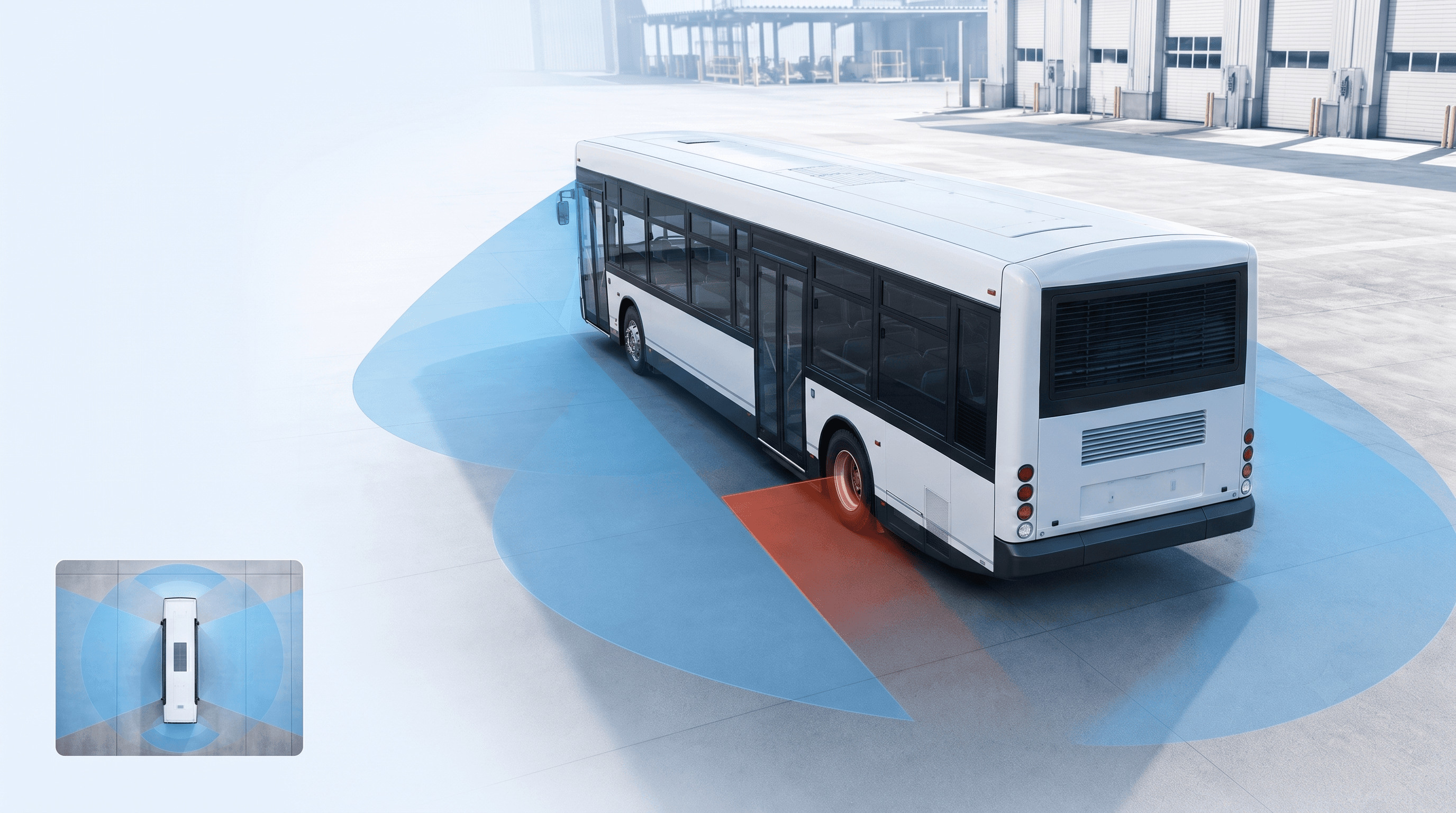 City bus surround-view and blind-spot visibility application
