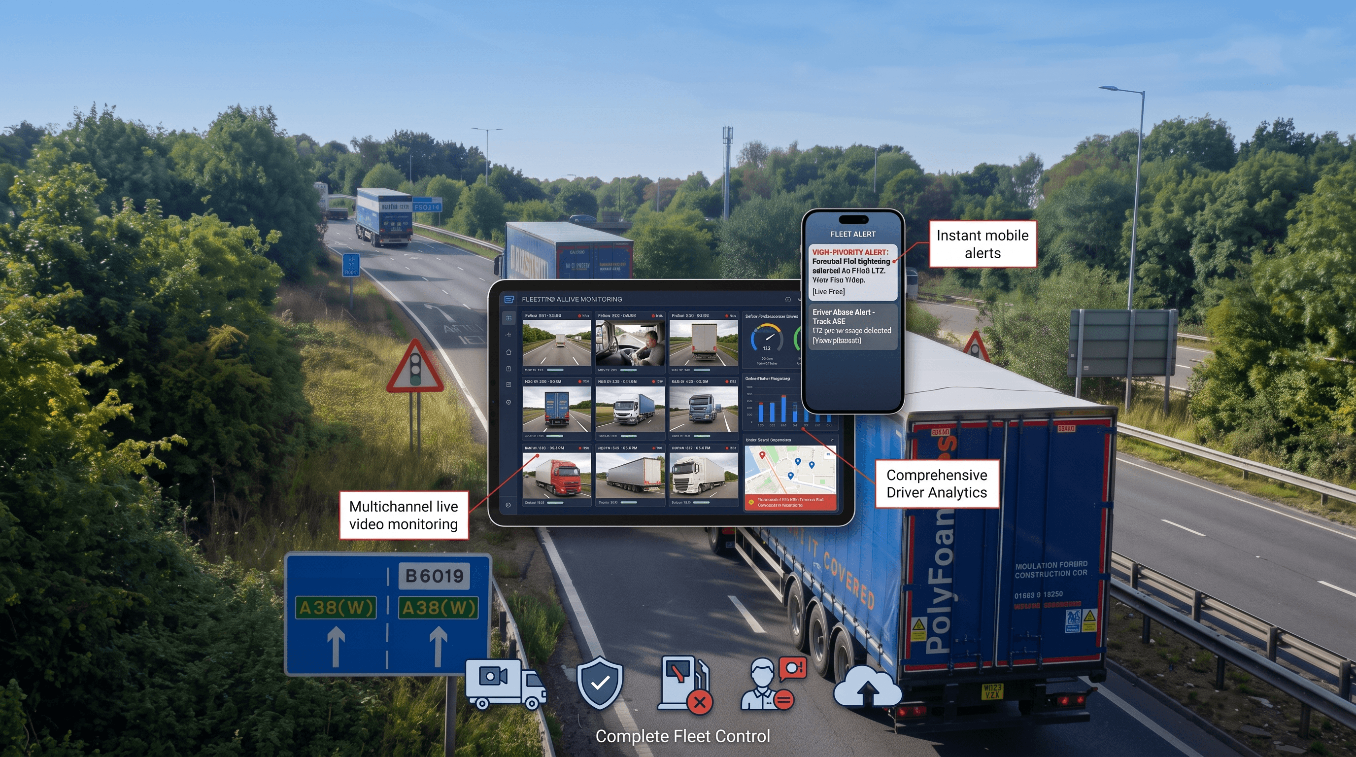 AI video alerts and fleet safety event review